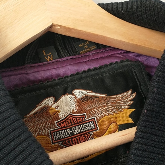 Vintage Leather Bomber Harley Davidson Jacket - Picture 6 of 9